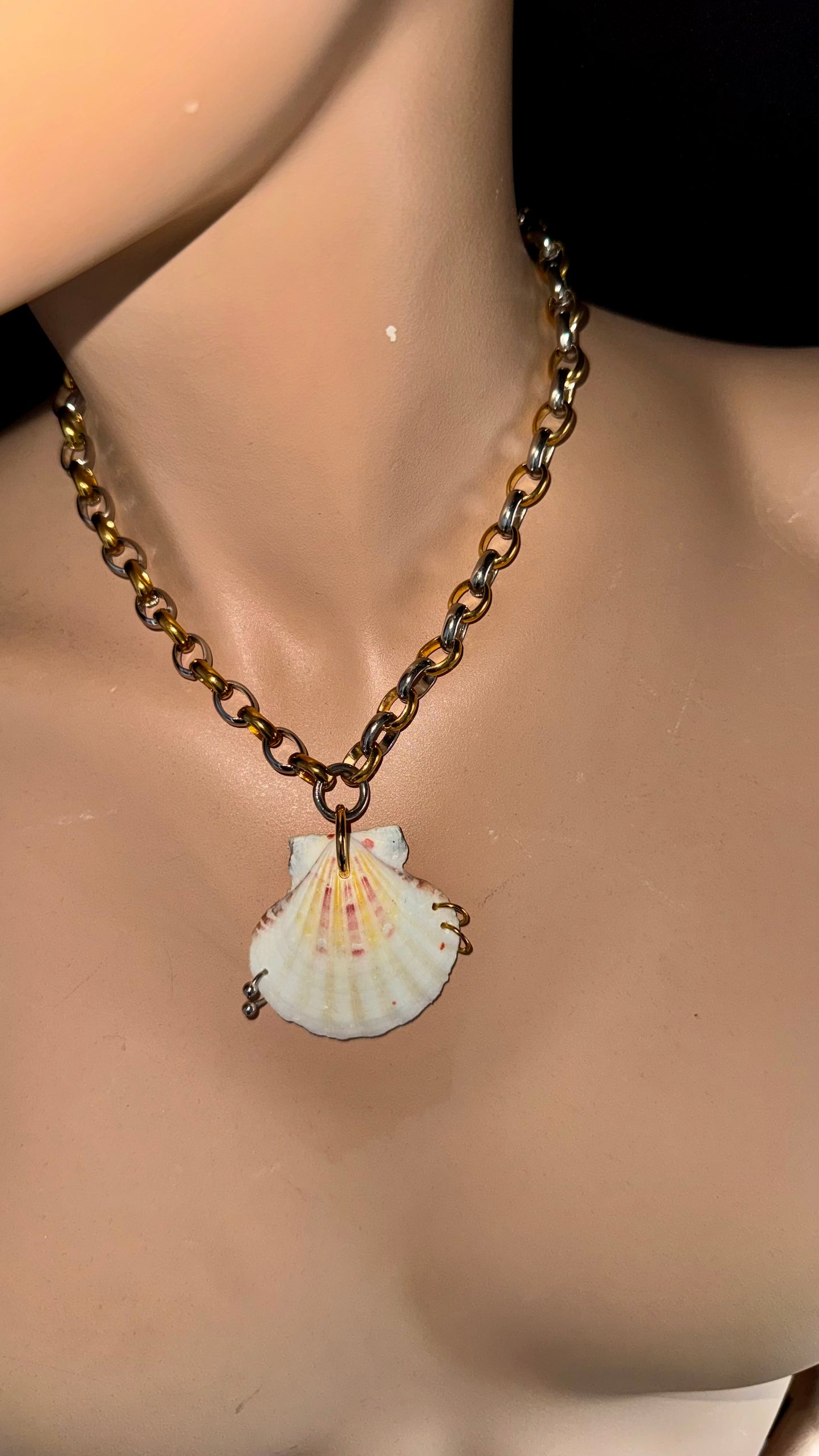 UPCYCLED MIXED METAL SHELL CHOKER