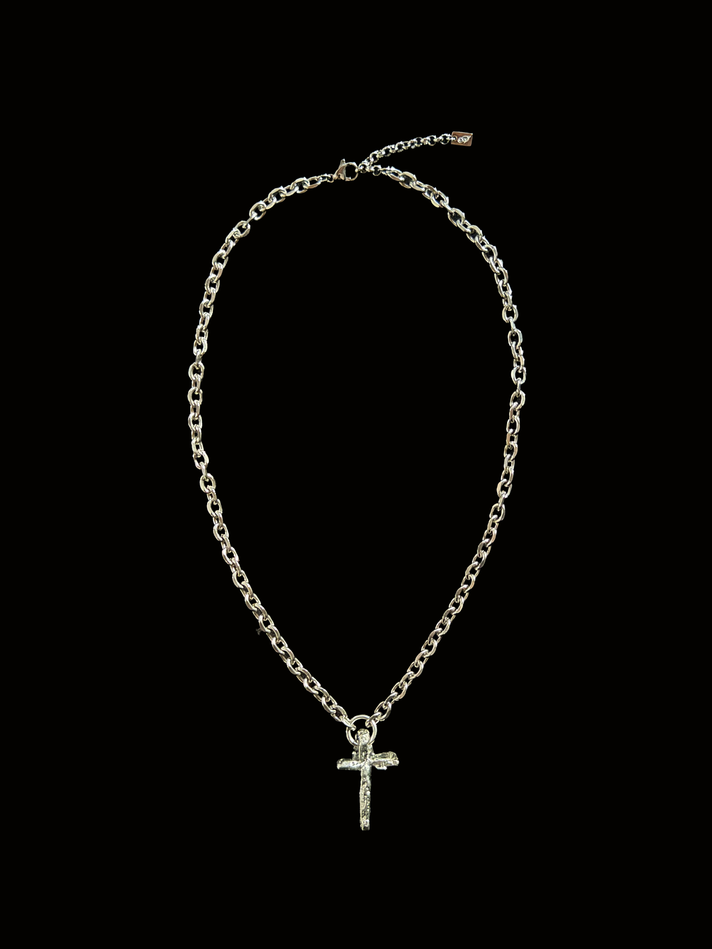 UPCYCLED MELTED CROSS NECKLACE