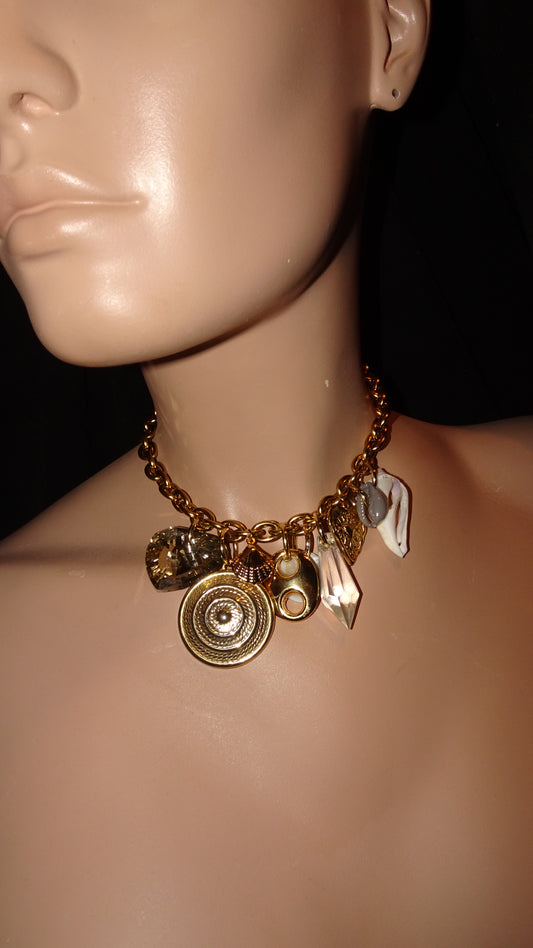 UPCYCLED GOLDEN CHARM NECKLACE