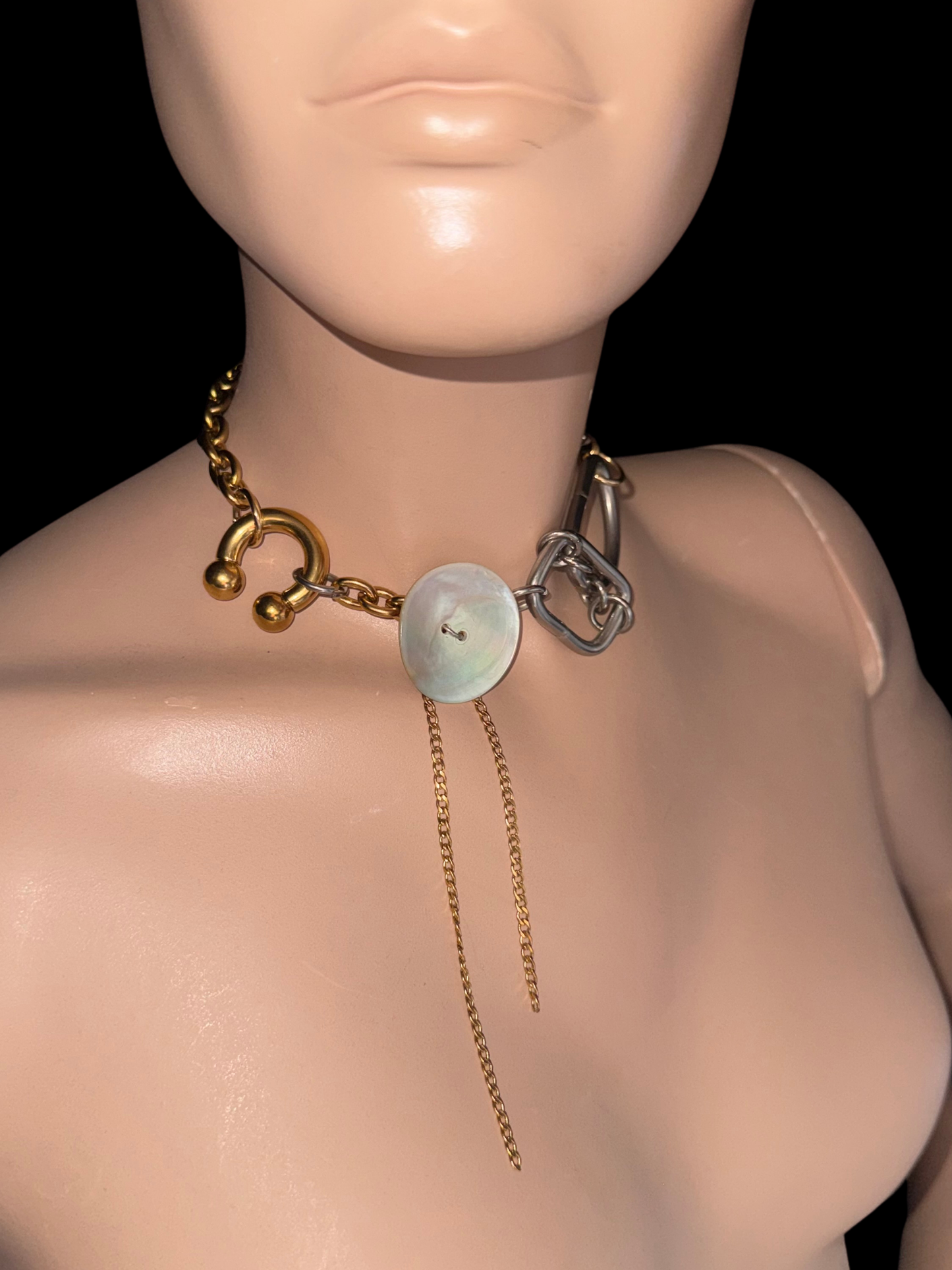 UPCYCLED BUTTON PIERCE NECKLACE