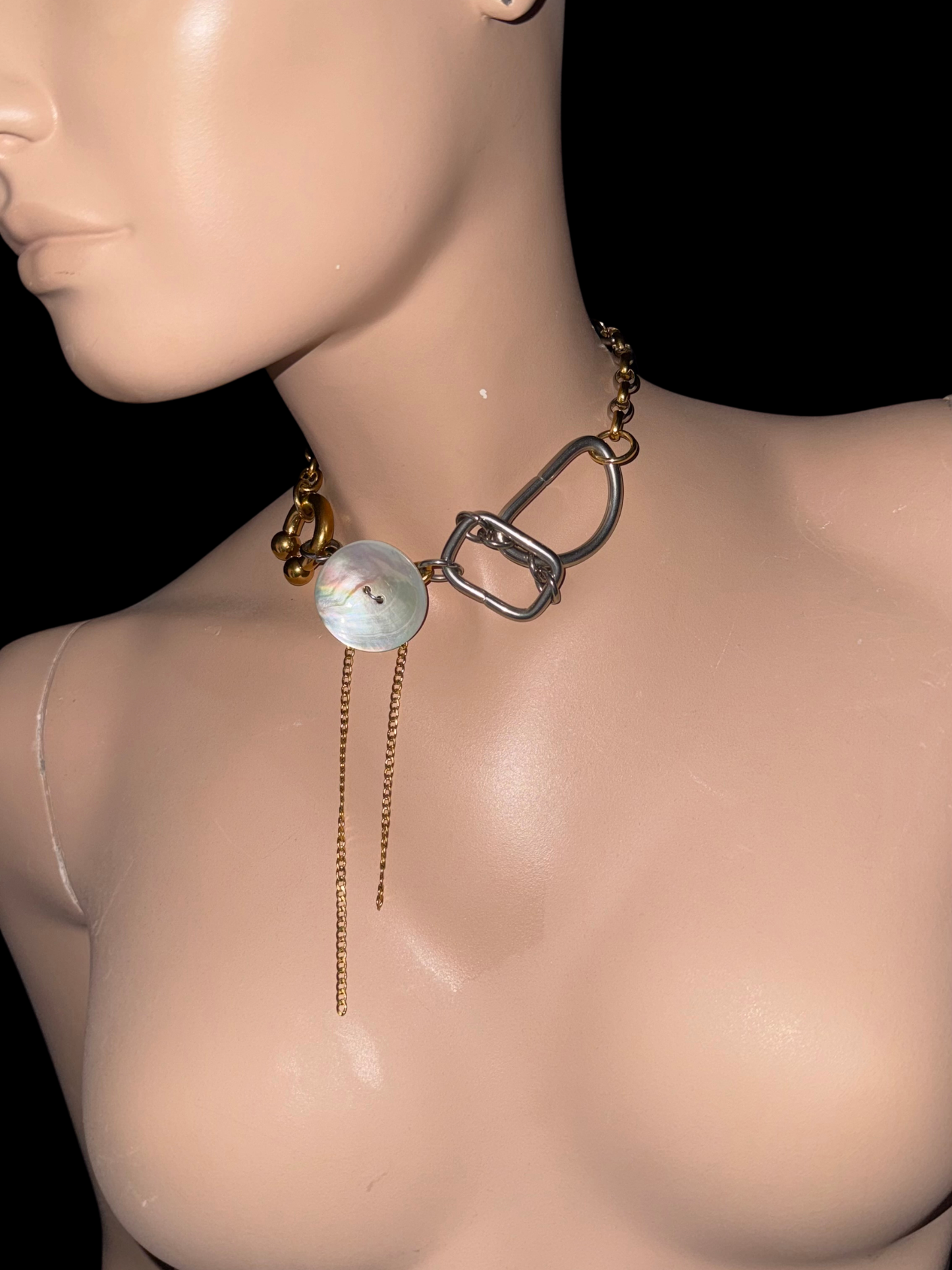 UPCYCLED BUTTON PIERCE NECKLACE