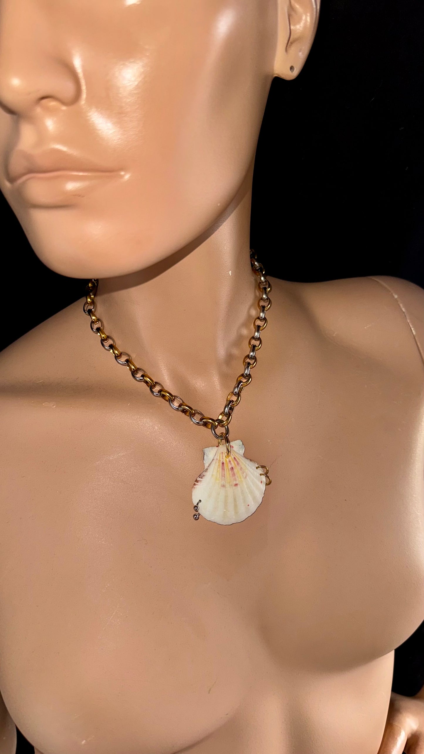 UPCYCLED MIXED METAL SHELL CHOKER