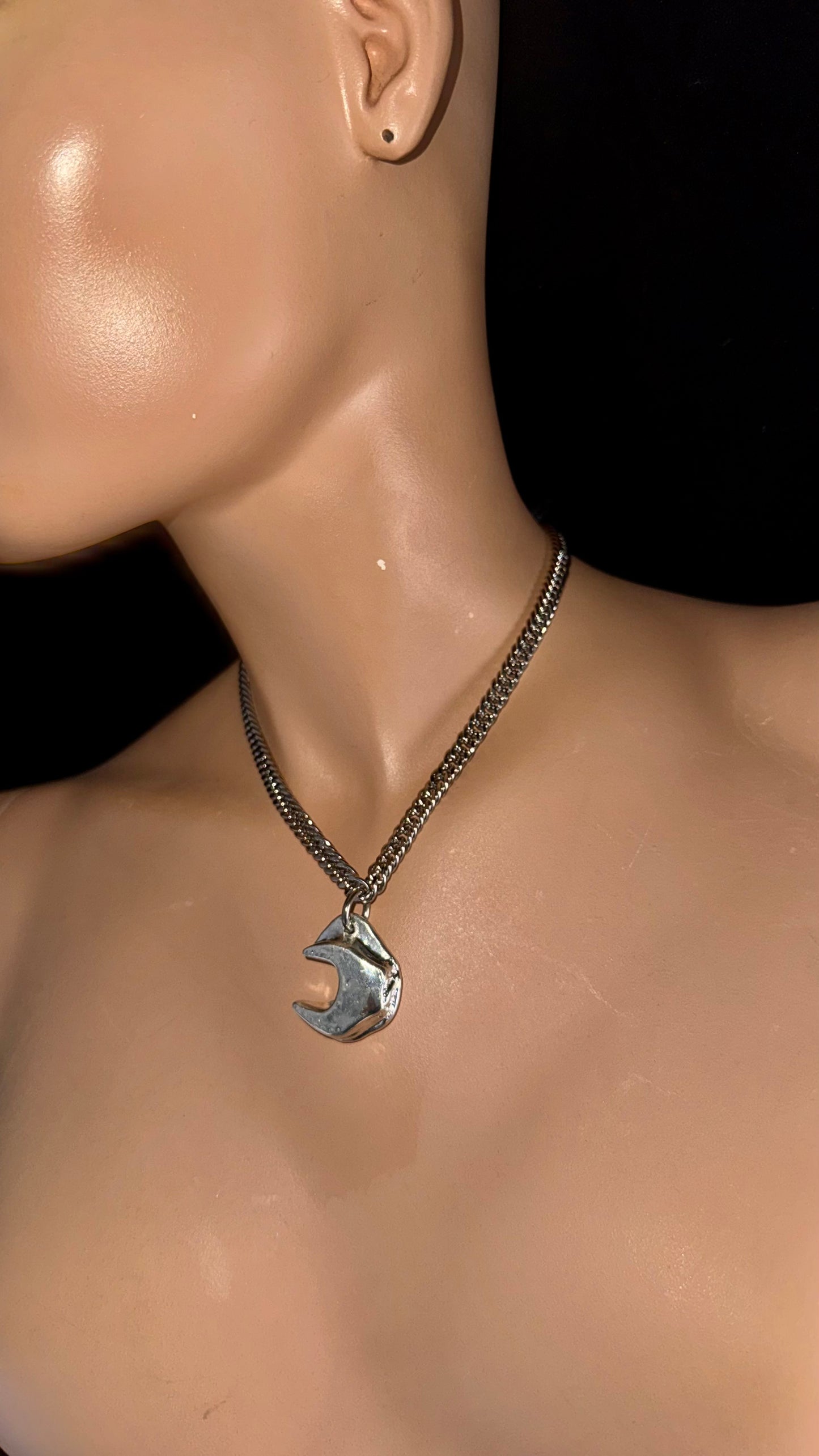 industrial style necklace with wrench pendant
